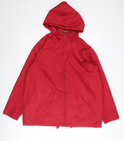 St Bernard Women's Red Hooded Rain Coat Size 14