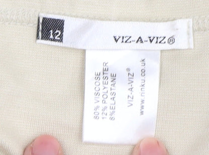 Viz-A-Viz Women's Beige A-Line Skirt Size 12