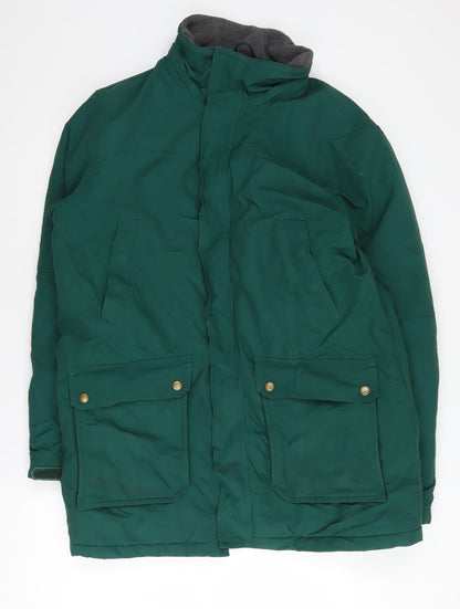 Mens UK Size M Lands' End Green Parka Coat