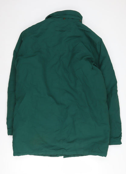 Mens UK Size M Lands' End Green Parka Coat