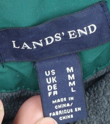Mens UK Size M Lands' End Green Parka Coat