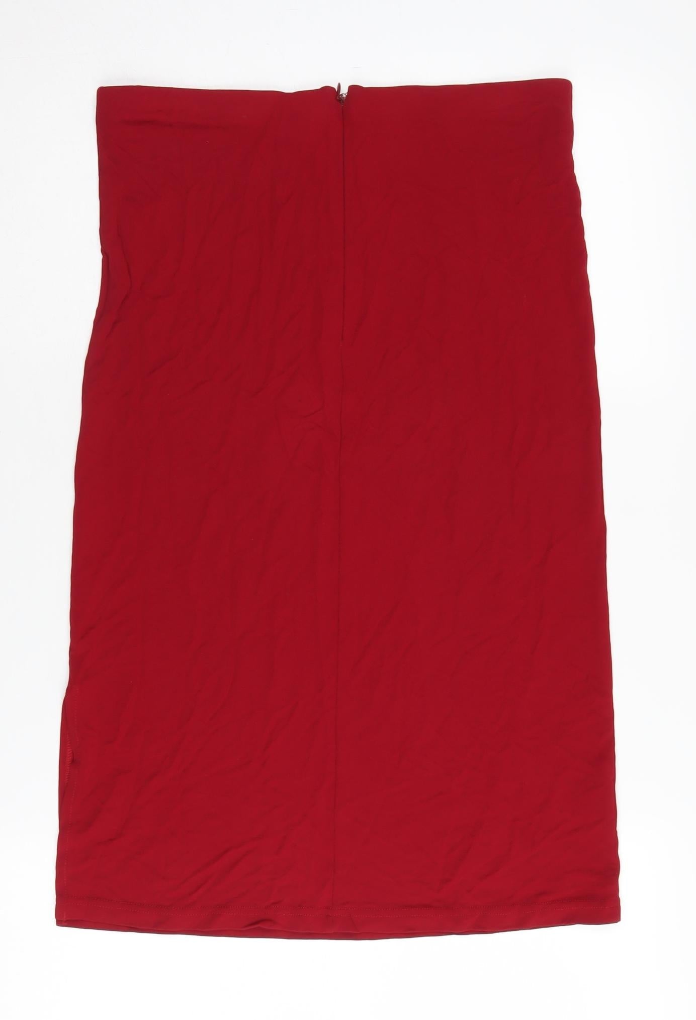 Oasis Women's Red Pencil Skirt, Size 14 - Smart Casual