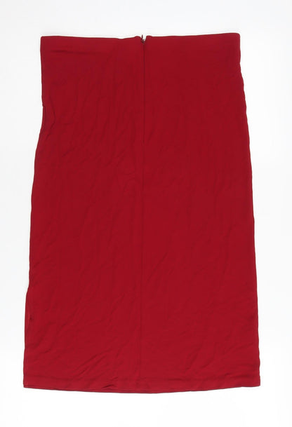 Oasis Women's Red Pencil Skirt, Size 14 - Smart Casual