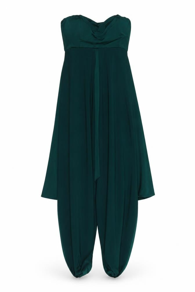 Marks and Spencer Women's Green A-Line Strapless Dress