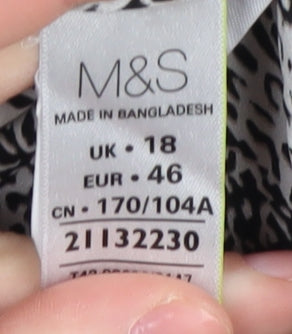Womens UK Size 18 Marks and Spencer Black Blouse