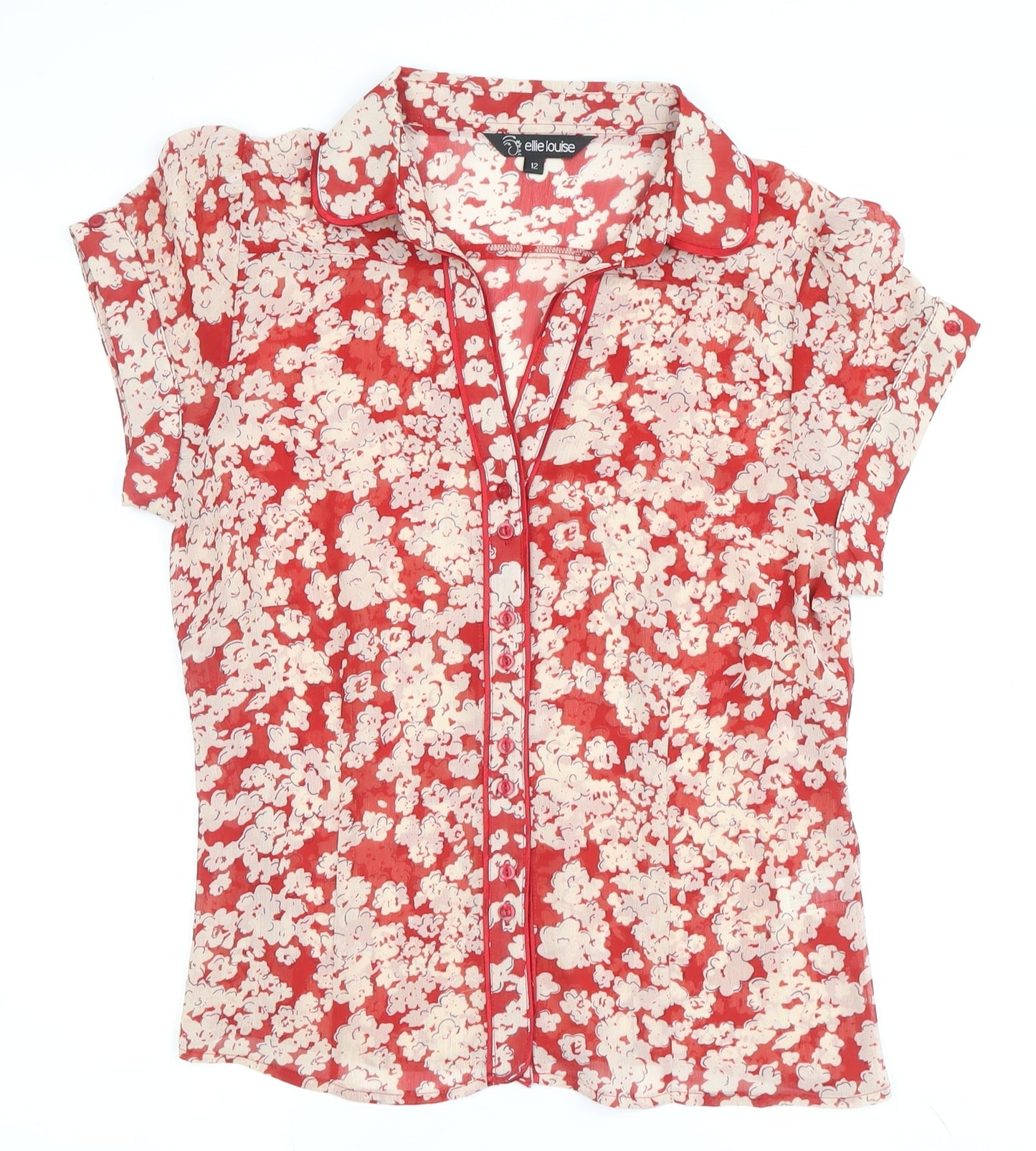 Womens UK Size 12 Ellie Louise Red  Blouse