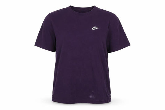 Front view of Nike unisex purple crew neck t-shirt m casual