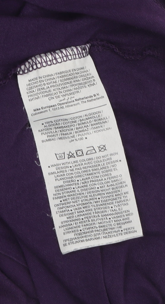 Unisex Adults UK Size M Nike Purple Basic T-Shirt