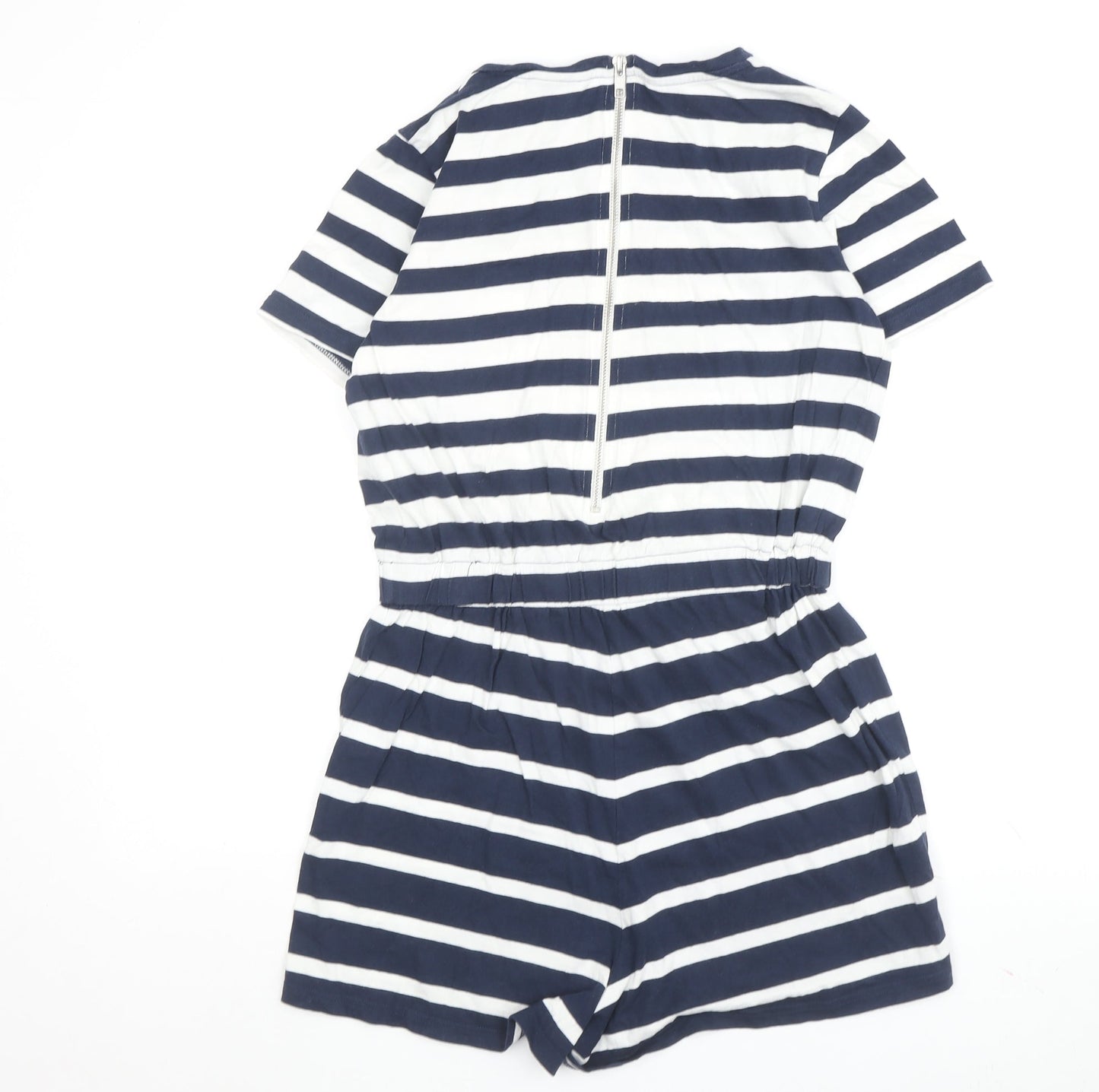 Topshop Women's Blue Striped Playsuit Size 8