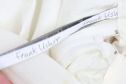 Frank Usher Women's Ivory A-Line Chiffon Midi Skirt Size 10