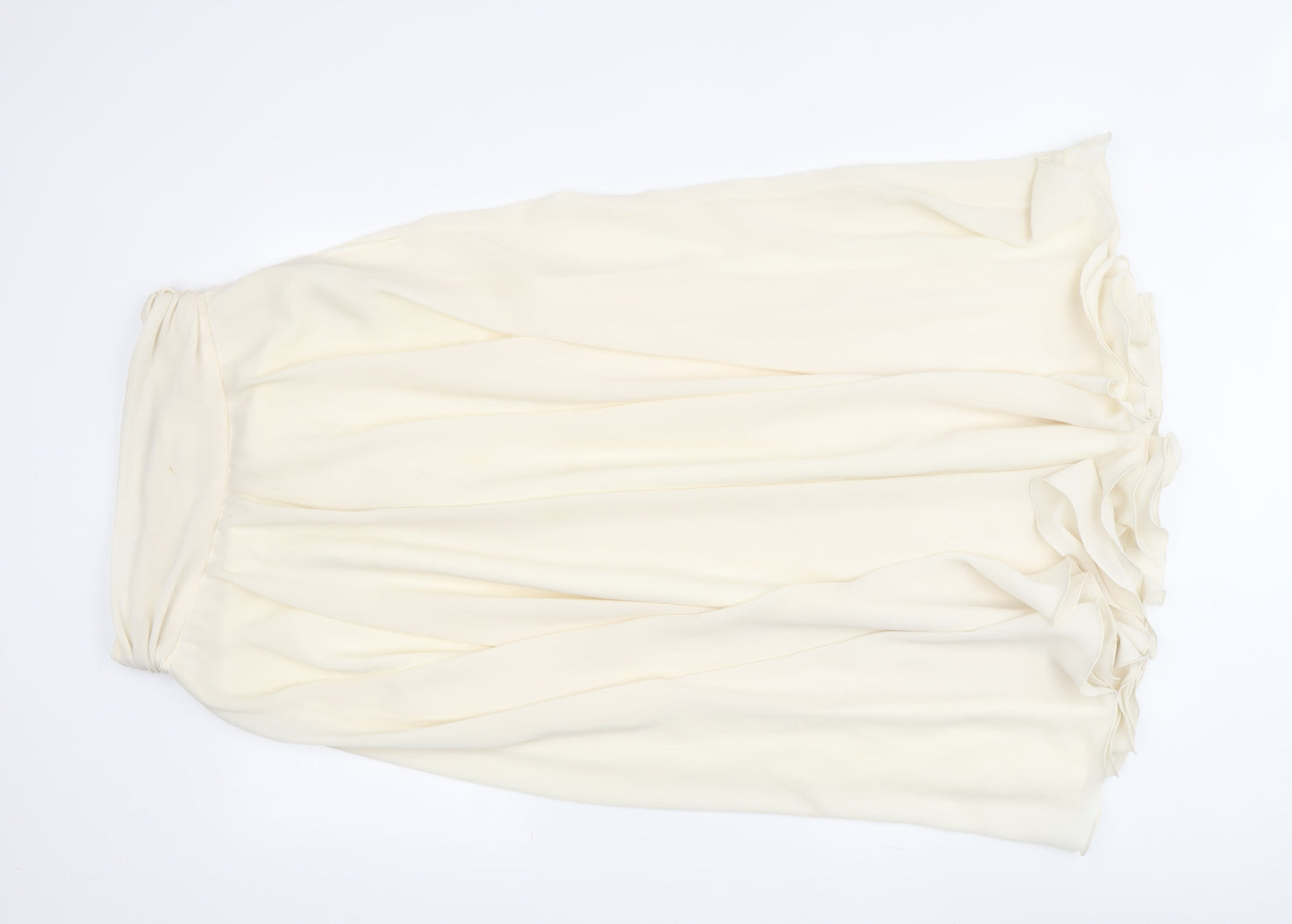 Frank Usher Women's Ivory A-Line Chiffon Midi Skirt Size 10