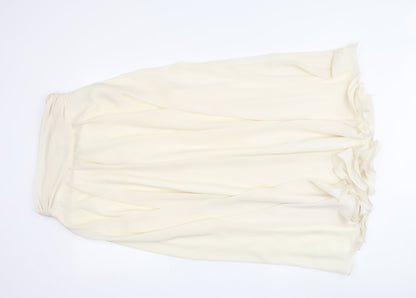 Frank Usher Women's Ivory A-Line Chiffon Midi Skirt Size 10