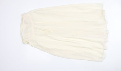 Frank Usher Women's Ivory A-Line Chiffon Midi Skirt Size 10