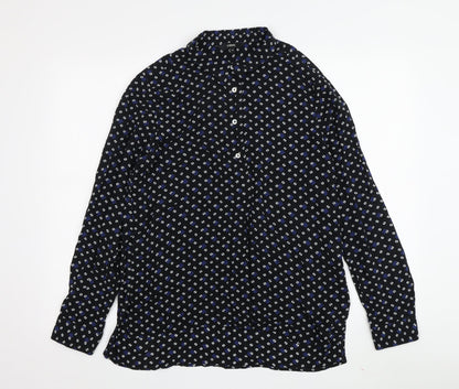 Womens UK Size 12 NEXT Black Basic Button-Up