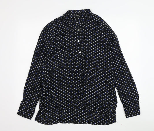 Womens UK Size 12 NEXT Black Basic Button-Up