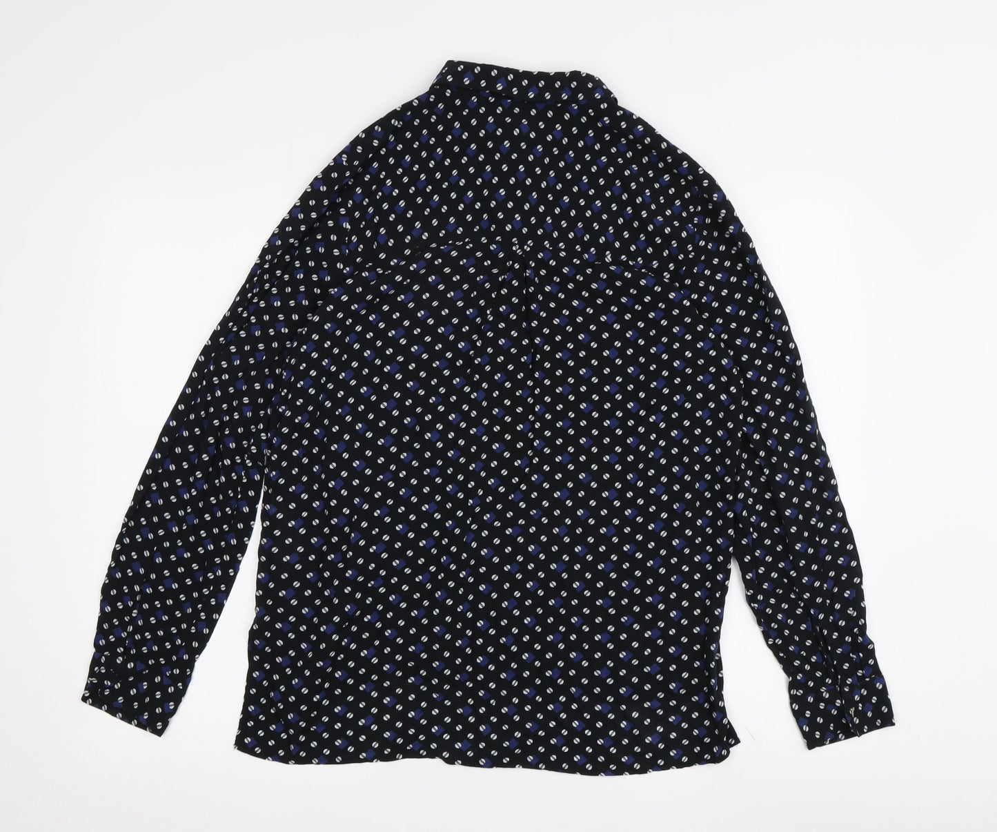 Womens UK Size 12 NEXT Black Basic Button-Up