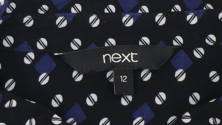 Womens UK Size 12 NEXT Black Basic Button-Up