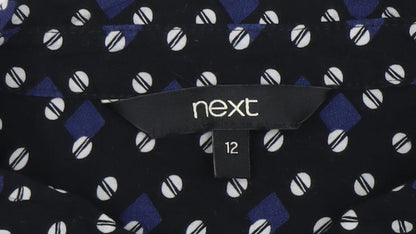 Womens UK Size 12 NEXT Black Basic Button-Up