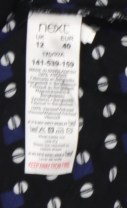 Womens UK Size 12 NEXT Black Basic Button-Up