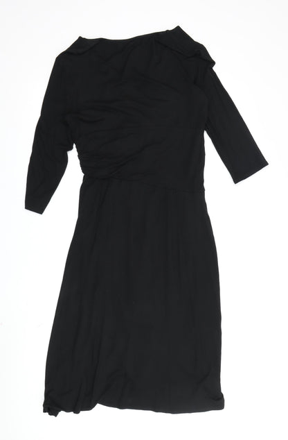 Phase Eight Black Viscose Dress Size 12 Women's