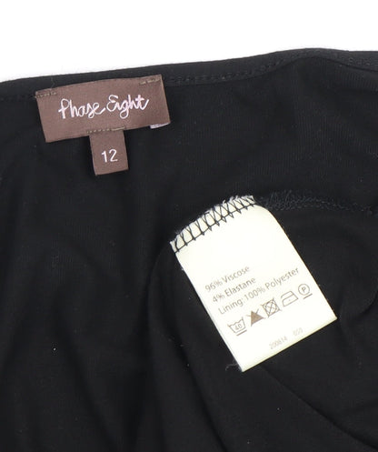 Phase Eight Black Viscose Dress Size 12 Women's