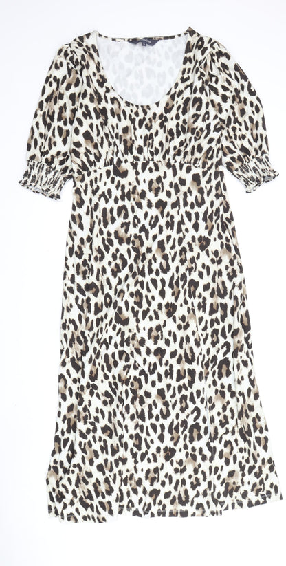 SOSANDAR Women's Animal Print Multicoloured Shift Dress Size 12