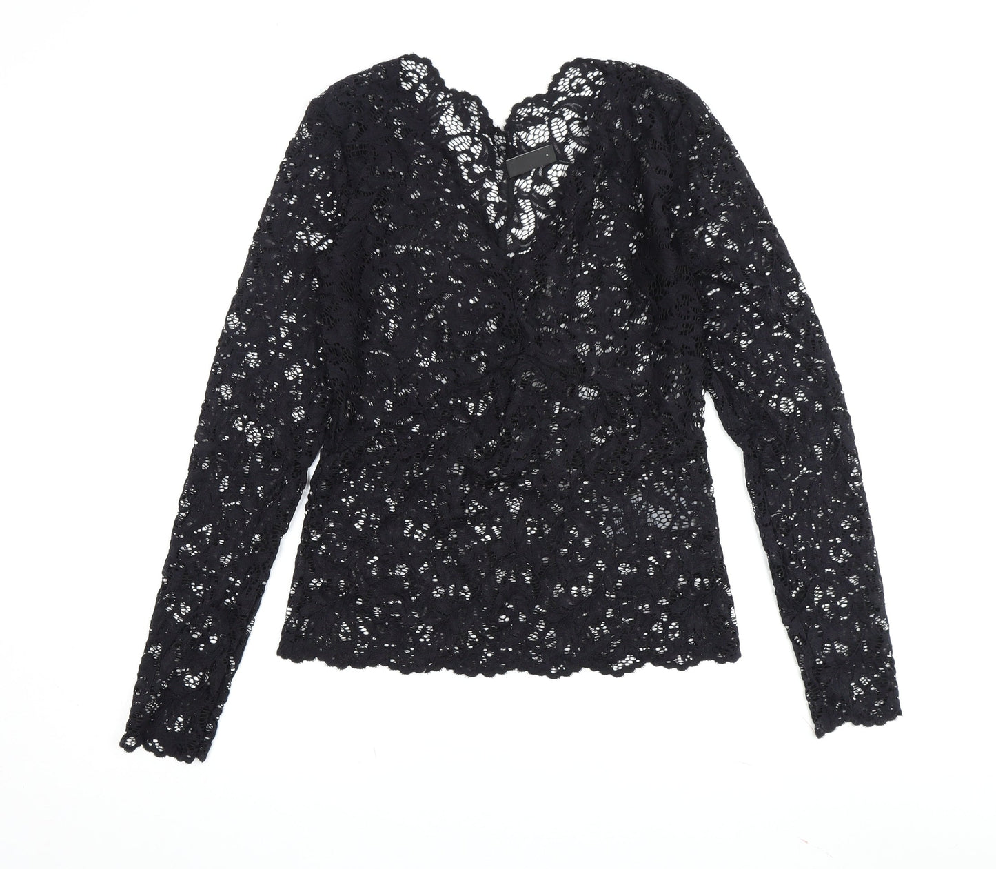 Womens UK Size M Y.A.S Black Lace Blouse