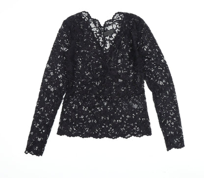 Womens UK Size M Y.A.S Black Lace Blouse