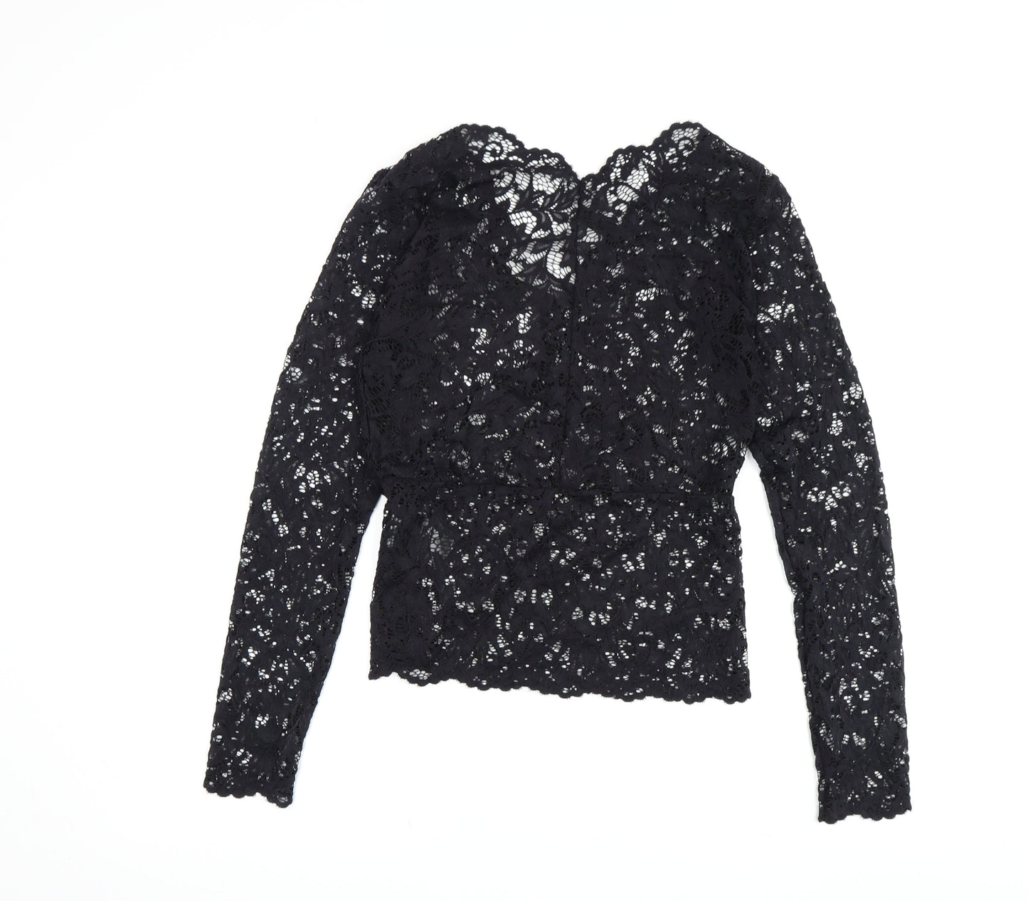 Womens UK Size M Y.A.S Black Lace Blouse