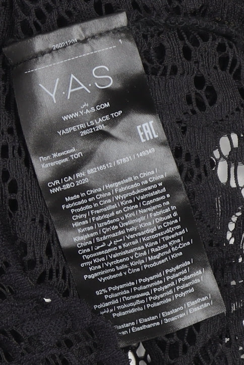 Womens UK Size M Y.A.S Black Lace Blouse