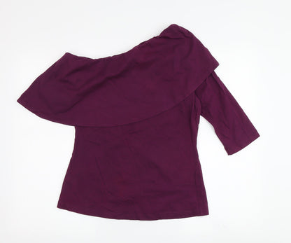 Miss Chase Women's Purple Off-Shoulder Blouse M