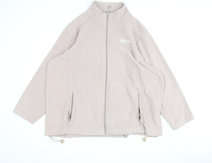 Daxon Women Beige Fleece Jacket M - Autumn Winter Casual