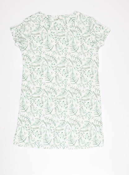 Marks and Spencer Women's Green Floral T-Shirt Dress M