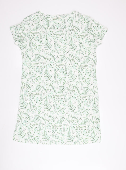 Marks and Spencer Women's Green Floral T-Shirt Dress M