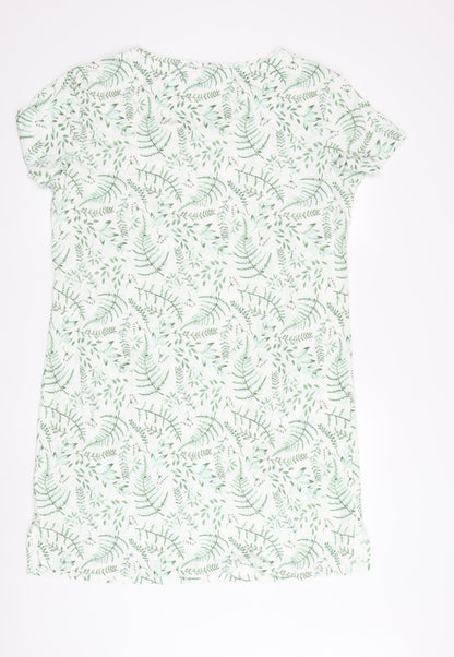 Marks and Spencer Women's Green Floral T-Shirt Dress M