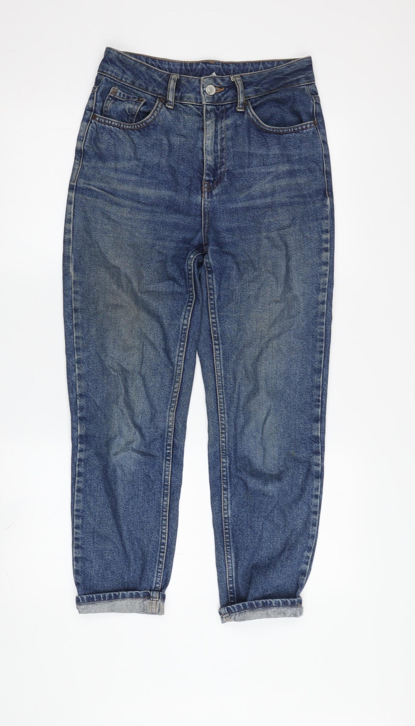 Topshop Women’s Blue Mom Jeans, Size 8, High Rise