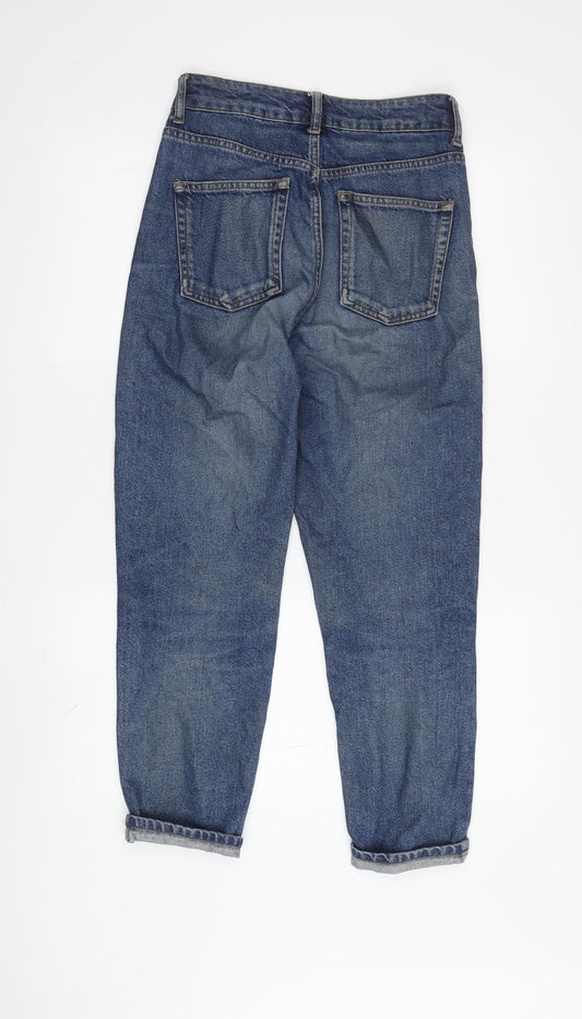 Topshop Women’s Blue Mom Jeans, Size 8, High Rise