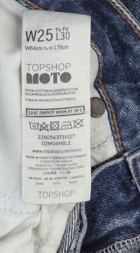 Topshop Women’s Blue Mom Jeans, Size 8, High Rise