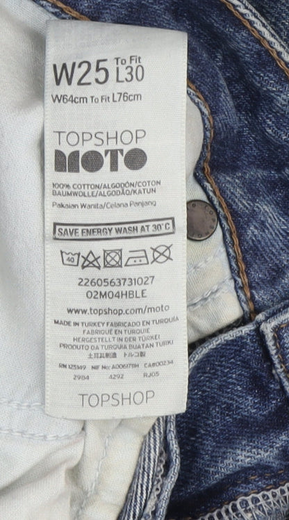 Topshop Women’s Blue Mom Jeans, Size 8, High Rise