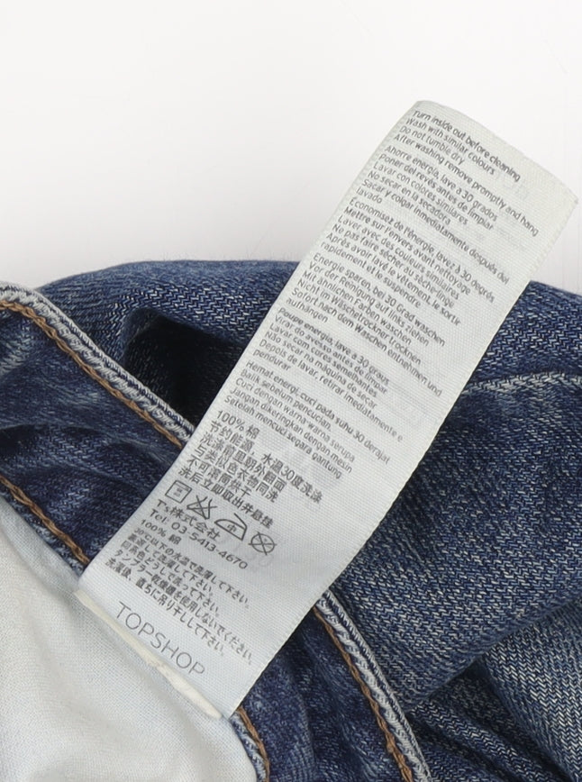 Topshop Women’s Blue Mom Jeans, Size 8, High Rise