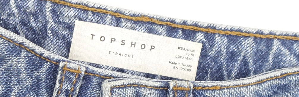 Topshop Women's Blue Straight Jeans Size 6