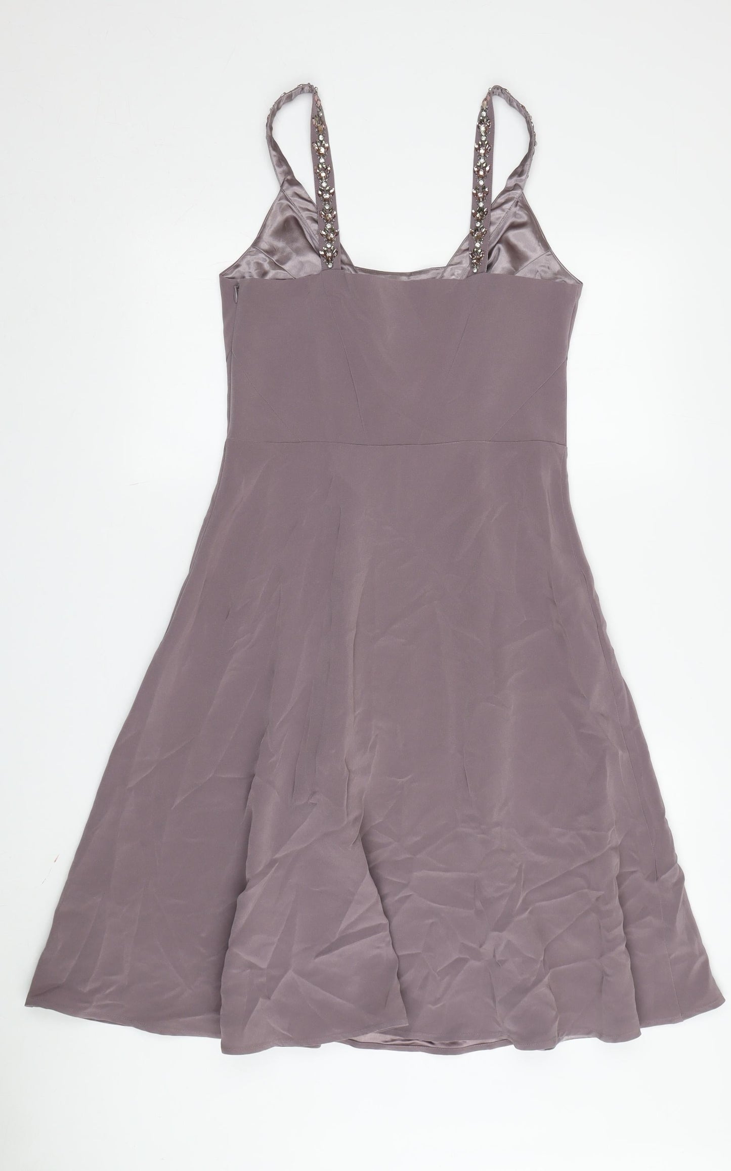 Monsoon Women's Grey A-Line Dress, Size 10, Beaded