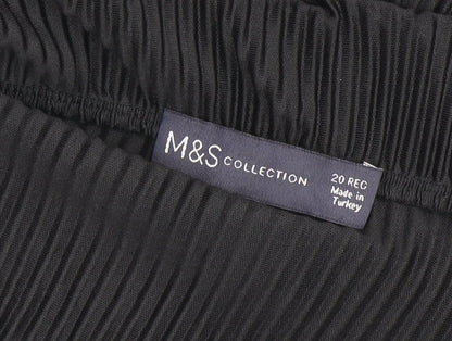 Marks and Spencer Women's Black Midi Pleated Skirt