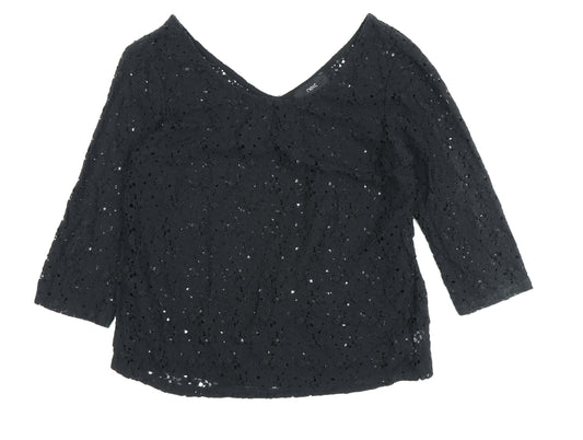 Womens UK Size 14 NEXT Black  Blouse