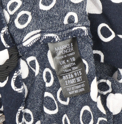 Marks and Spencer Women's Blue Polka Dot A-Line Skirt Set