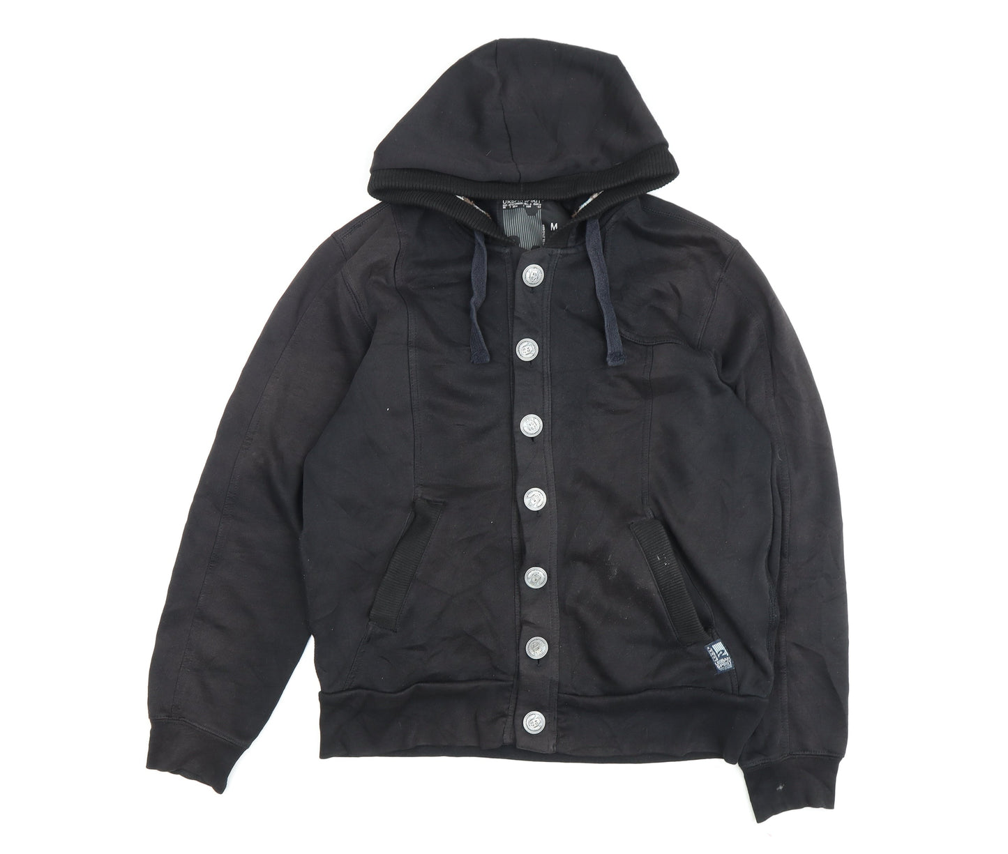 Mens UK Size M Urban Spirit Black Bomber Jacket