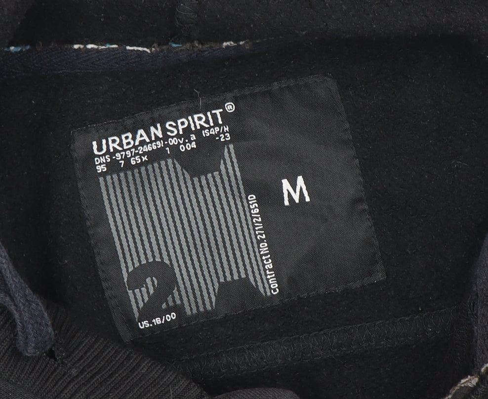Mens UK Size M Urban Spirit Black Bomber Jacket