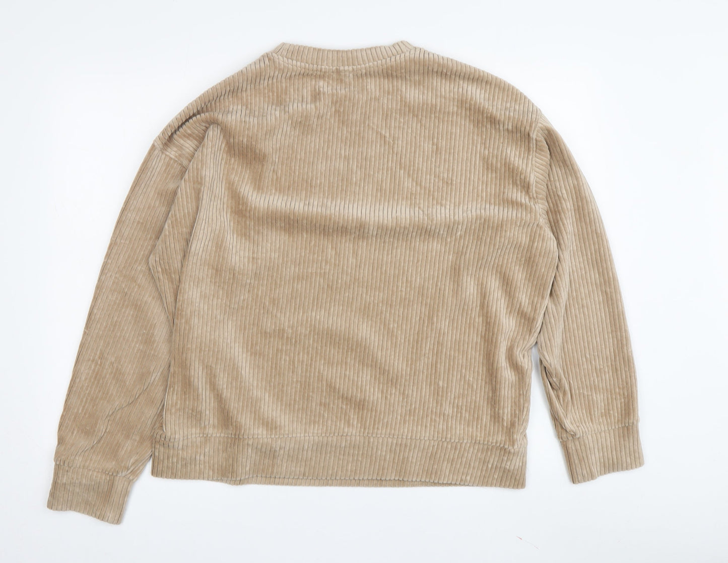 H&M Women's Beige Pullover Corduroy Sweatshirt M