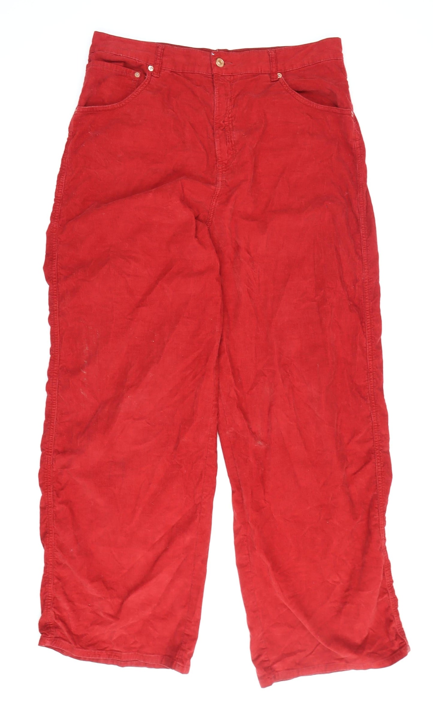 We The Free Men's Red Corduroy Trousers, Size 34, Relaxed Fit