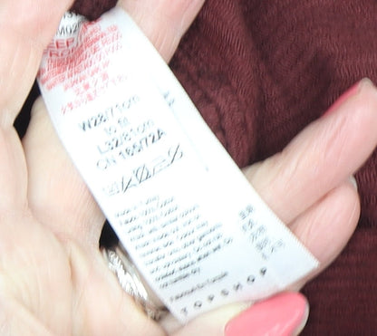 Topshop Women's Red Corduroy Straight Trousers